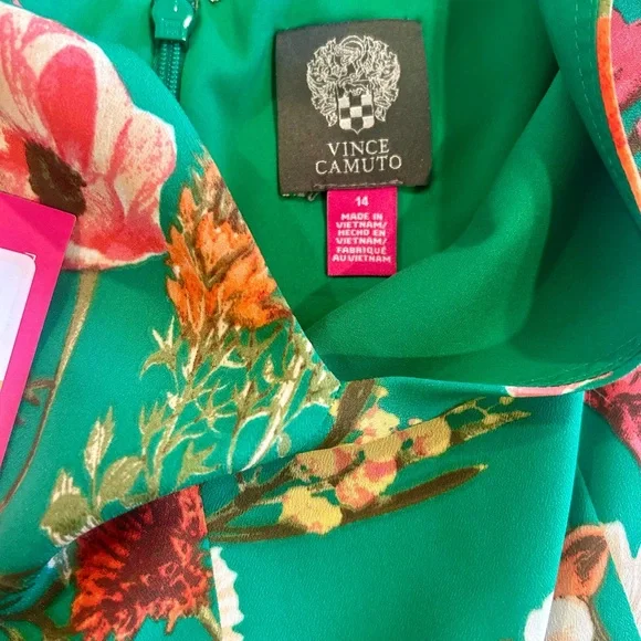 NWT Vince Camuto Floral Print Handkerchief- Hem Dress size 14 - Picture 9 of 10